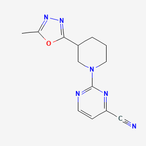 molecular formula C13H14N6O B6441674 2-[3-(5-methyl-1,3,4-oxadiazol-2-yl)piperidin-1-yl]pyrimidine-4-carbonitrile CAS No. 2548990-66-3