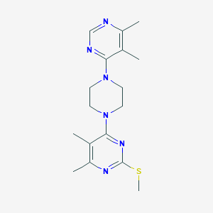 molecular formula C17H24N6S B6441705 4-[4-(5,6-dimethylpyrimidin-4-yl)piperazin-1-yl]-5,6-dimethyl-2-(methylsulfanyl)pyrimidine CAS No. 2548980-83-0