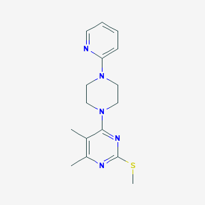 4,5-dimethyl-2-(methylsulfanyl)-6-[4-(pyridin-2-yl)piperazin-1-yl]pyrimidine