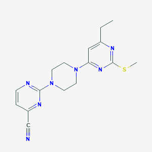 molecular formula C16H19N7S B6441716 2-{4-[6-ethyl-2-(methylsulfanyl)pyrimidin-4-yl]piperazin-1-yl}pyrimidine-4-carbonitrile CAS No. 2548992-86-3