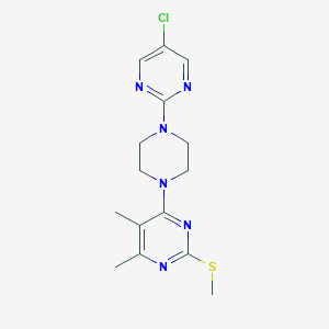 molecular formula C15H19ClN6S B6441724 4-[4-(5-chloropyrimidin-2-yl)piperazin-1-yl]-5,6-dimethyl-2-(methylsulfanyl)pyrimidine CAS No. 2549026-48-2