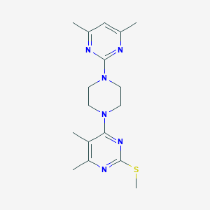 4-[4-(4,6-dimethylpyrimidin-2-yl)piperazin-1-yl]-5,6-dimethyl-2-(methylsulfanyl)pyrimidine