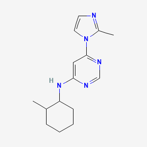 molecular formula C15H21N5 B6441741 6-(2-methyl-1H-imidazol-1-yl)-N-(2-methylcyclohexyl)pyrimidin-4-amine CAS No. 2549005-35-6