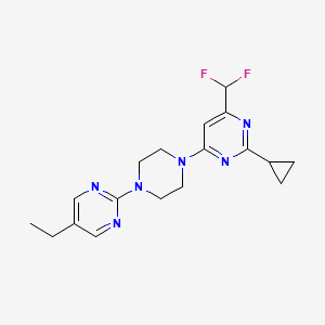 molecular formula C18H22F2N6 B6441743 2-cyclopropyl-4-(difluoromethyl)-6-[4-(5-ethylpyrimidin-2-yl)piperazin-1-yl]pyrimidine CAS No. 2640877-89-8