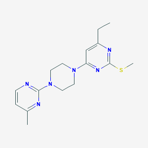molecular formula C16H22N6S B6441755 4-ethyl-6-[4-(4-methylpyrimidin-2-yl)piperazin-1-yl]-2-(methylsulfanyl)pyrimidine CAS No. 2549036-37-3