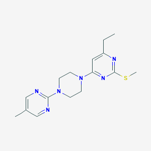 molecular formula C16H22N6S B6441764 4-ethyl-6-[4-(5-methylpyrimidin-2-yl)piperazin-1-yl]-2-(methylsulfanyl)pyrimidine CAS No. 2548985-63-1