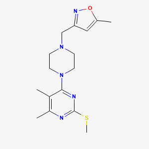 4,5-dimethyl-6-{4-[(5-methyl-1,2-oxazol-3-yl)methyl]piperazin-1-yl}-2-(methylsulfanyl)pyrimidine