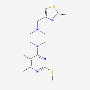 molecular formula C16H23N5S2 B6441807 4,5-dimethyl-6-{4-[(2-methyl-1,3-thiazol-4-yl)methyl]piperazin-1-yl}-2-(methylsulfanyl)pyrimidine CAS No. 2549021-57-8