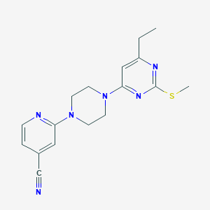 molecular formula C17H20N6S B6441820 2-{4-[6-ethyl-2-(methylsulfanyl)pyrimidin-4-yl]piperazin-1-yl}pyridine-4-carbonitrile CAS No. 2548976-36-7