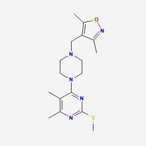molecular formula C17H25N5OS B6441821 4-{4-[(3,5-dimethyl-1,2-oxazol-4-yl)methyl]piperazin-1-yl}-5,6-dimethyl-2-(methylsulfanyl)pyrimidine CAS No. 2549008-37-7