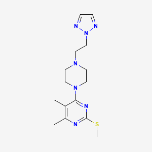 molecular formula C15H23N7S B6441823 4,5-dimethyl-2-(methylsulfanyl)-6-{4-[2-(2H-1,2,3-triazol-2-yl)ethyl]piperazin-1-yl}pyrimidine CAS No. 2548993-26-4