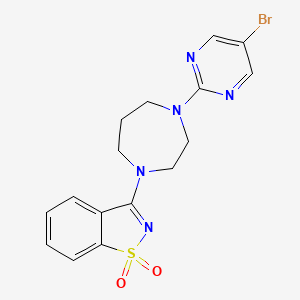 molecular formula C16H16BrN5O2S B6441828 3-[4-(5-bromopyrimidin-2-yl)-1,4-diazepan-1-yl]-1??,2-benzothiazole-1,1-dione CAS No. 2548980-29-4