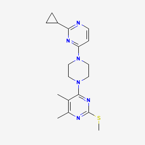 molecular formula C18H24N6S B6441855 4-[4-(2-cyclopropylpyrimidin-4-yl)piperazin-1-yl]-5,6-dimethyl-2-(methylsulfanyl)pyrimidine CAS No. 2549043-58-3