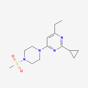 molecular formula C14H22N4O2S B6441857 2-cyclopropyl-4-ethyl-6-(4-methanesulfonylpiperazin-1-yl)pyrimidine CAS No. 2548983-92-0