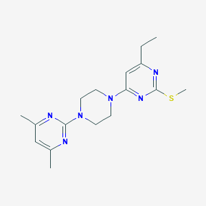 4-[4-(4,6-dimethylpyrimidin-2-yl)piperazin-1-yl]-6-ethyl-2-(methylsulfanyl)pyrimidine