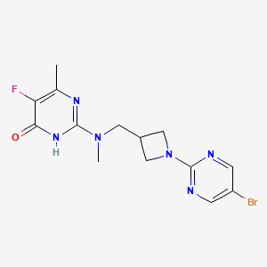 molecular formula C14H16BrFN6O B6441867 2-({[1-(5-bromopyrimidin-2-yl)azetidin-3-yl]methyl}(methyl)amino)-5-fluoro-6-methyl-3,4-dihydropyrimidin-4-one CAS No. 2640969-07-7