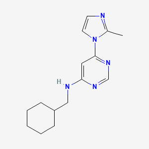 molecular formula C15H21N5 B6441879 N-(cyclohexylmethyl)-6-(2-methyl-1H-imidazol-1-yl)pyrimidin-4-amine CAS No. 2548976-65-2