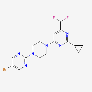 molecular formula C16H17BrF2N6 B6441886 4-[4-(5-bromopyrimidin-2-yl)piperazin-1-yl]-2-cyclopropyl-6-(difluoromethyl)pyrimidine CAS No. 2640935-71-1