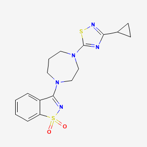 molecular formula C17H19N5O2S2 B6441893 3-[4-(3-cyclopropyl-1,2,4-thiadiazol-5-yl)-1,4-diazepan-1-yl]-1??,2-benzothiazole-1,1-dione CAS No. 2549020-80-4