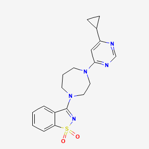 molecular formula C19H21N5O2S B6441909 3-[4-(6-cyclopropylpyrimidin-4-yl)-1,4-diazepan-1-yl]-1??,2-benzothiazole-1,1-dione CAS No. 2549050-62-4
