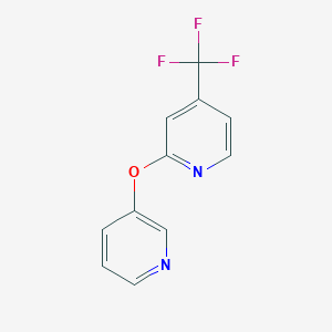 molecular formula C11H7F3N2O B6442008 2-(pyridin-3-yloxy)-4-(trifluoromethyl)pyridine CAS No. 2640970-29-0