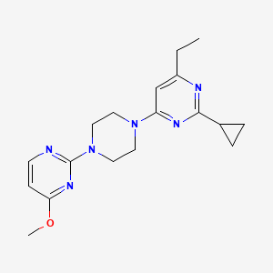 molecular formula C18H24N6O B6442019 2-cyclopropyl-4-ethyl-6-[4-(4-methoxypyrimidin-2-yl)piperazin-1-yl]pyrimidine CAS No. 2549044-09-7