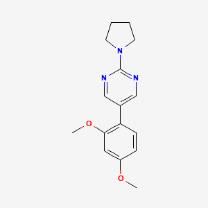 molecular formula C16H19N3O2 B6442025 5-(2,4-dimethoxyphenyl)-2-(pyrrolidin-1-yl)pyrimidine CAS No. 2549016-45-5
