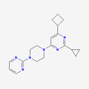 molecular formula C19H24N6 B6442032 4-cyclobutyl-2-cyclopropyl-6-[4-(pyrimidin-2-yl)piperazin-1-yl]pyrimidine CAS No. 2549020-78-0