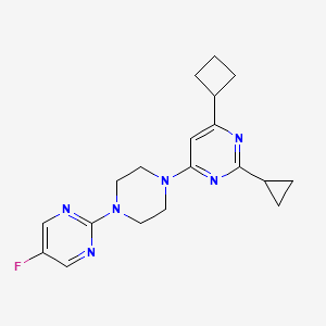 molecular formula C19H23FN6 B6442035 4-cyclobutyl-2-cyclopropyl-6-[4-(5-fluoropyrimidin-2-yl)piperazin-1-yl]pyrimidine CAS No. 2549038-36-8