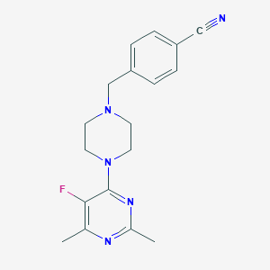 molecular formula C18H20FN5 B6442052 4-{[4-(5-fluoro-2,6-dimethylpyrimidin-4-yl)piperazin-1-yl]methyl}benzonitrile CAS No. 2640946-83-2