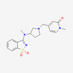molecular formula C19H22N4O3S B6442122 3-[methyl({1-[(1-methyl-2-oxo-1,2-dihydropyridin-4-yl)methyl]pyrrolidin-3-yl})amino]-1??,2-benzothiazole-1,1-dione CAS No. 2549014-33-5