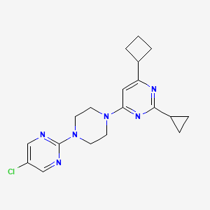 molecular formula C19H23ClN6 B6442123 4-[4-(5-chloropyrimidin-2-yl)piperazin-1-yl]-6-cyclobutyl-2-cyclopropylpyrimidine CAS No. 2549014-47-1