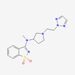 molecular formula C16H20N6O2S B6442156 3-[methyl({1-[2-(2H-1,2,3-triazol-2-yl)ethyl]pyrrolidin-3-yl})amino]-1??,2-benzothiazole-1,1-dione CAS No. 2548986-34-9