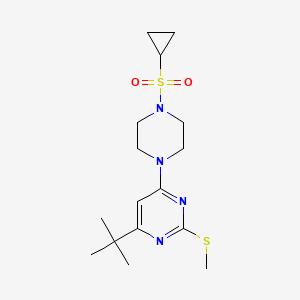 4-tert-butyl-6-[4-(cyclopropanesulfonyl)piperazin-1-yl]-2-(methylsulfanyl)pyrimidine