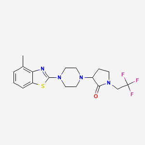 molecular formula C18H21F3N4OS B6442181 3-[4-(4-methyl-1,3-benzothiazol-2-yl)piperazin-1-yl]-1-(2,2,2-trifluoroethyl)pyrrolidin-2-one CAS No. 2640818-00-2