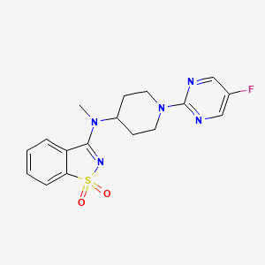 molecular formula C17H18FN5O2S B6442229 3-{[1-(5-fluoropyrimidin-2-yl)piperidin-4-yl](methyl)amino}-1??,2-benzothiazole-1,1-dione CAS No. 2549049-85-4