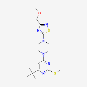 molecular formula C17H26N6OS2 B6442244 4-tert-butyl-6-{4-[3-(methoxymethyl)-1,2,4-thiadiazol-5-yl]piperazin-1-yl}-2-(methylsulfanyl)pyrimidine CAS No. 2548981-61-7