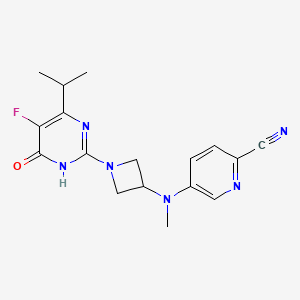 molecular formula C17H19FN6O B6442283 5-({1-[5-fluoro-6-oxo-4-(propan-2-yl)-1,6-dihydropyrimidin-2-yl]azetidin-3-yl}(methyl)amino)pyridine-2-carbonitrile CAS No. 2640952-41-4