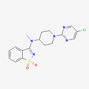molecular formula C17H18ClN5O2S B6442296 3-{[1-(5-chloropyrimidin-2-yl)piperidin-4-yl](methyl)amino}-1??,2-benzothiazole-1,1-dione CAS No. 2549015-38-3