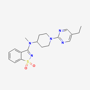 molecular formula C19H23N5O2S B6442315 3-{[1-(5-ethylpyrimidin-2-yl)piperidin-4-yl](methyl)amino}-1??,2-benzothiazole-1,1-dione CAS No. 2549045-13-6