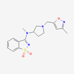 molecular formula C17H20N4O3S B6442321 3-[methyl({1-[(3-methyl-1,2-oxazol-5-yl)methyl]pyrrolidin-3-yl})amino]-1??,2-benzothiazole-1,1-dione CAS No. 2548975-16-0