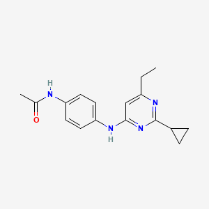 molecular formula C17H20N4O B6442399 N-{4-[(2-cyclopropyl-6-ethylpyrimidin-4-yl)amino]phenyl}acetamide CAS No. 2548989-01-9