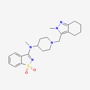 molecular formula C22H29N5O2S B6442401 3-[methyl({1-[(2-methyl-4,5,6,7-tetrahydro-2H-indazol-3-yl)methyl]piperidin-4-yl})amino]-1??,2-benzothiazole-1,1-dione CAS No. 2549015-09-8