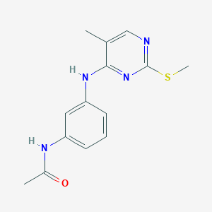 molecular formula C14H16N4OS B6442408 N-(3-{[5-methyl-2-(methylsulfanyl)pyrimidin-4-yl]amino}phenyl)acetamide CAS No. 2640948-07-6