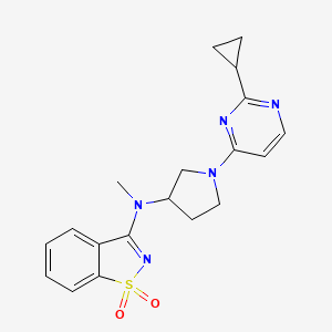 molecular formula C19H21N5O2S B6442410 3-{[1-(2-cyclopropylpyrimidin-4-yl)pyrrolidin-3-yl](methyl)amino}-1??,2-benzothiazole-1,1-dione CAS No. 2548995-23-7