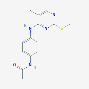 molecular formula C14H16N4OS B6442423 N-(4-{[5-methyl-2-(methylsulfanyl)pyrimidin-4-yl]amino}phenyl)acetamide CAS No. 2640892-49-3