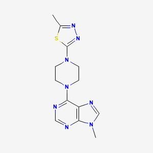 molecular formula C13H16N8S B6442432 9-methyl-6-[4-(5-methyl-1,3,4-thiadiazol-2-yl)piperazin-1-yl]-9H-purine CAS No. 2405371-43-7