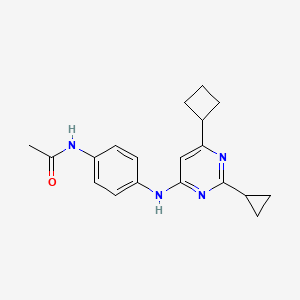molecular formula C19H22N4O B6442435 N-{4-[(6-cyclobutyl-2-cyclopropylpyrimidin-4-yl)amino]phenyl}acetamide CAS No. 2640874-85-5