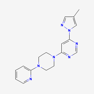 B6442457 4-(4-methyl-1H-pyrazol-1-yl)-6-[4-(pyridin-2-yl)piperazin-1-yl]pyrimidine CAS No. 2549065-46-3