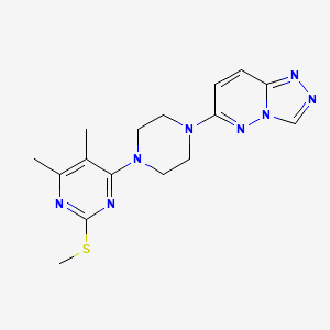 molecular formula C16H20N8S B6442463 4,5-dimethyl-2-(methylsulfanyl)-6-(4-{[1,2,4]triazolo[4,3-b]pyridazin-6-yl}piperazin-1-yl)pyrimidine CAS No. 2548991-41-7